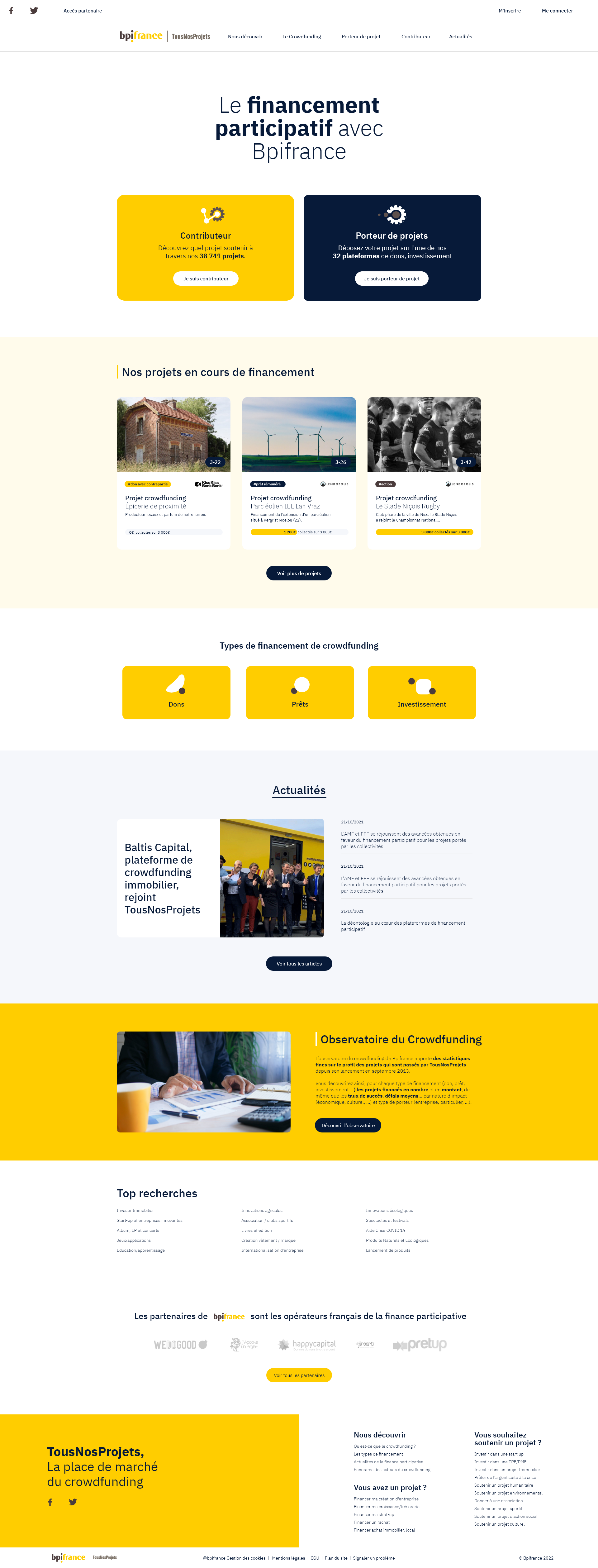 Bpifrance TousNosProjets - Homepage